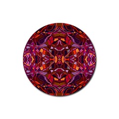 Abstract #8   I   Carmine 6000 Rubber Coaster (round)  by KesaliSkyeArt