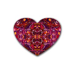 Abstract #8   I   Carmine 6000 Rubber Coaster (heart)  by KesaliSkyeArt