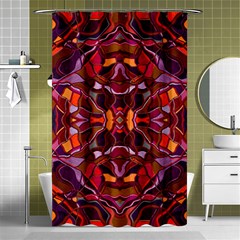 Abstract #8   I   Carmine 6000 Shower Curtain 48  X 72  (small)  by KesaliSkyeArt