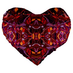 Abstract #8   I   Carmine 6000 Large 19  Premium Heart Shape Cushions by KesaliSkyeArt