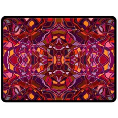 Abstract #8   I   Carmine 6000 Double Sided Fleece Blanket (large)  by KesaliSkyeArt