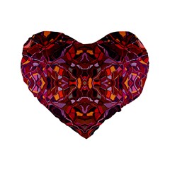 Abstract #8   I   Carmine 6000 Standard 16  Premium Flano Heart Shape Cushions by KesaliSkyeArt