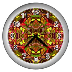 Abstract #8   I   Autumn 6000 Wall Clock (silver) by KesaliSkyeArt