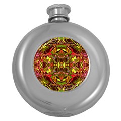 Abstract #8   I   Autumn 6000 Round Hip Flask (5 Oz) by KesaliSkyeArt