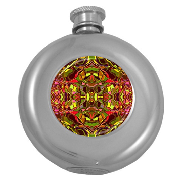 Abstract #8   I   Autumn 6000 Round Hip Flask (5 oz)