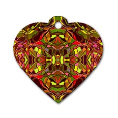 Abstract #8   I   Autumn 6000 Dog Tag Heart (one Side) by KesaliSkyeArt