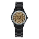 Abstract #8   Ii   Antiqued 6000 Stainless Steel Round Watch Front