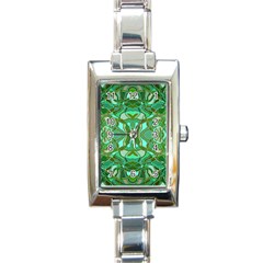 Abstract #8   Aqua Jungle 6000 Rectangle Italian Charm Watch by KesaliSkyeArt