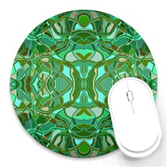 Abstract #8   Aqua Jungle 6000 Round Mousepads by KesaliSkyeArt