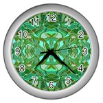 Abstract #8   Aqua Jungle 6000 Wall Clock (Silver) Front