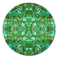 Abstract #8   Aqua Jungle 6000 Magnet 5  (round) by KesaliSkyeArt