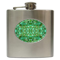 Abstract #8   Aqua Jungle 6000 Hip Flask (6 Oz) by KesaliSkyeArt