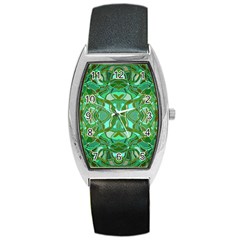 Abstract #8   Aqua Jungle 6000 Barrel Style Metal Watch by KesaliSkyeArt