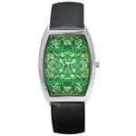 Abstract #8   Aqua Jungle 6000 Barrel Style Metal Watch Front