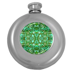 Abstract #8   Aqua Jungle 6000 Round Hip Flask (5 Oz) by KesaliSkyeArt