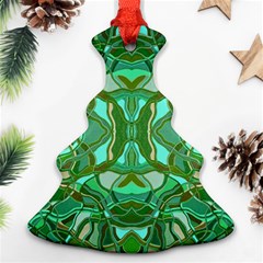 Abstract #8   Aqua Jungle 6000 Ornament (christmas Tree)  by KesaliSkyeArt