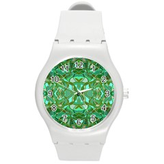 Abstract #8   Aqua Jungle 6000 Round Plastic Sport Watch (m) by KesaliSkyeArt