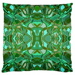 Abstract #8   Aqua Jungle 6000 Large Flano Cushion Case (two Sides) by KesaliSkyeArt