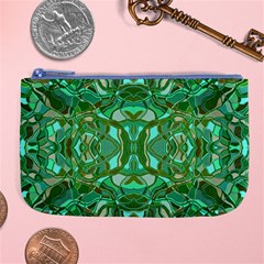 Abstract #8   Aqua Jungle 6000 Large Coin Purse by KesaliSkyeArt