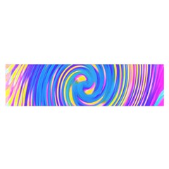 Cool Abstract Pink Blue And Yellow Twirl Liquid Art Satin Scarf (oblong)