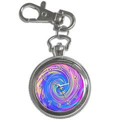 Cool Abstract Pink Blue And Yellow Twirl Liquid Art Key Chain Watches by myrubiogarden