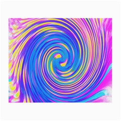 Cool Abstract Pink Blue And Yellow Twirl Liquid Art Small Glasses Cloth (2-side) by myrubiogarden