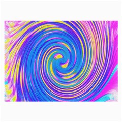 Cool Abstract Pink Blue And Yellow Twirl Liquid Art Large Glasses Cloth (2-side)