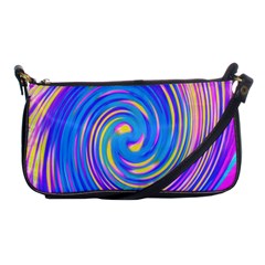 Cool Abstract Pink Blue And Yellow Twirl Liquid Art Shoulder Clutch Bag by myrubiogarden