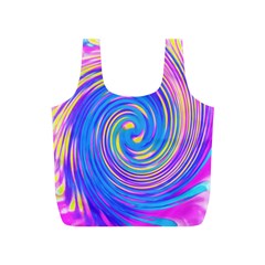 Cool Abstract Pink Blue And Yellow Twirl Liquid Art Full Print Recycle Bag (s)