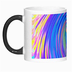 Cool Abstract Pink Blue And Yellow Twirl Liquid Art Morph Mugs by myrubiogarden