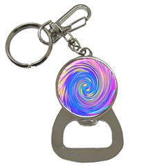 Cool Abstract Pink Blue And Yellow Twirl Liquid Art Bottle Opener Key Chains