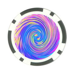 Cool Abstract Pink Blue And Yellow Twirl Liquid Art Poker Chip Card Guard (10 Pack)