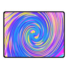 Cool Abstract Pink Blue And Yellow Twirl Liquid Art Fleece Blanket (small) by myrubiogarden