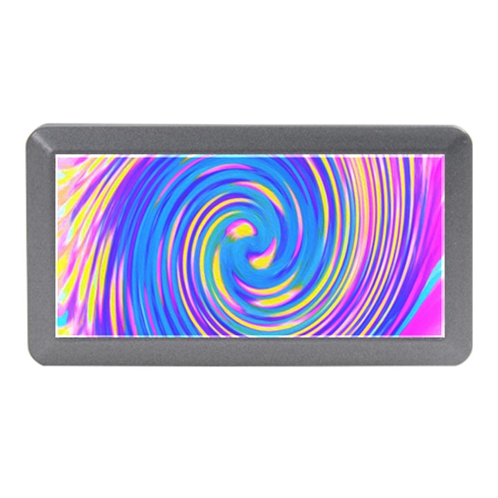 Cool Abstract Pink Blue And Yellow Twirl Liquid Art Memory Card Reader (Mini)