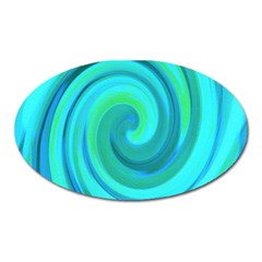 Groovy Cool Abstract Aqua Liquid Art Swirl Painting Oval Magnet by myrubiogarden