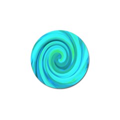 Groovy Cool Abstract Aqua Liquid Art Swirl Painting Golf Ball Marker (4 Pack)