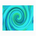 Groovy Cool Abstract Aqua Liquid Art Swirl Painting Small Glasses Cloth Front