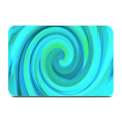 Groovy Cool Abstract Aqua Liquid Art Swirl Painting Plate Mats by myrubiogarden