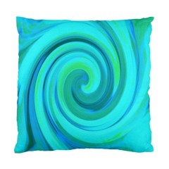 Groovy Cool Abstract Aqua Liquid Art Swirl Painting Standard Cushion Case (two Sides) by myrubiogarden