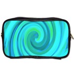 Groovy Cool Abstract Aqua Liquid Art Swirl Painting Toiletries Bag (One Side) Front