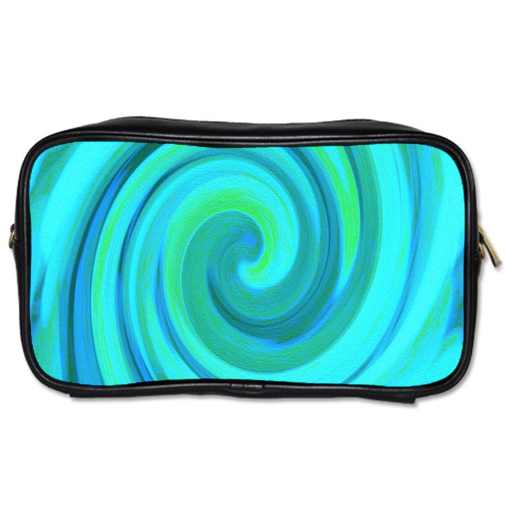 Groovy Cool Abstract Aqua Liquid Art Swirl Painting Toiletries Bag (One Side)