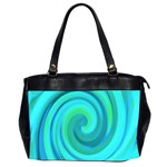 Groovy Cool Abstract Aqua Liquid Art Swirl Painting Oversize Office Handbag (2 Sides) Front