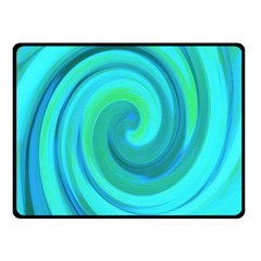 Groovy Cool Abstract Aqua Liquid Art Swirl Painting Fleece Blanket (small) by myrubiogarden