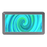 Groovy Cool Abstract Aqua Liquid Art Swirl Painting Memory Card Reader (Mini) Front