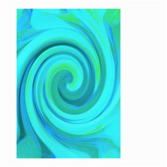 Groovy Cool Abstract Aqua Liquid Art Swirl Painting Small Garden Flag (two Sides) by myrubiogarden