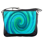 Groovy Cool Abstract Aqua Liquid Art Swirl Painting Messenger Bag Front