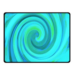 Groovy Cool Abstract Aqua Liquid Art Swirl Painting Double Sided Fleece Blanket (small)  by myrubiogarden