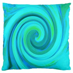 Groovy Cool Abstract Aqua Liquid Art Swirl Painting Standard Flano Cushion Case (two Sides) by myrubiogarden