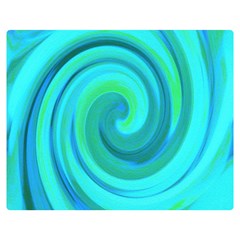 Groovy Cool Abstract Aqua Liquid Art Swirl Painting Double Sided Flano Blanket (medium)  by myrubiogarden