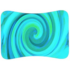 Groovy Cool Abstract Aqua Liquid Art Swirl Painting Velour Seat Head Rest Cushion by myrubiogarden